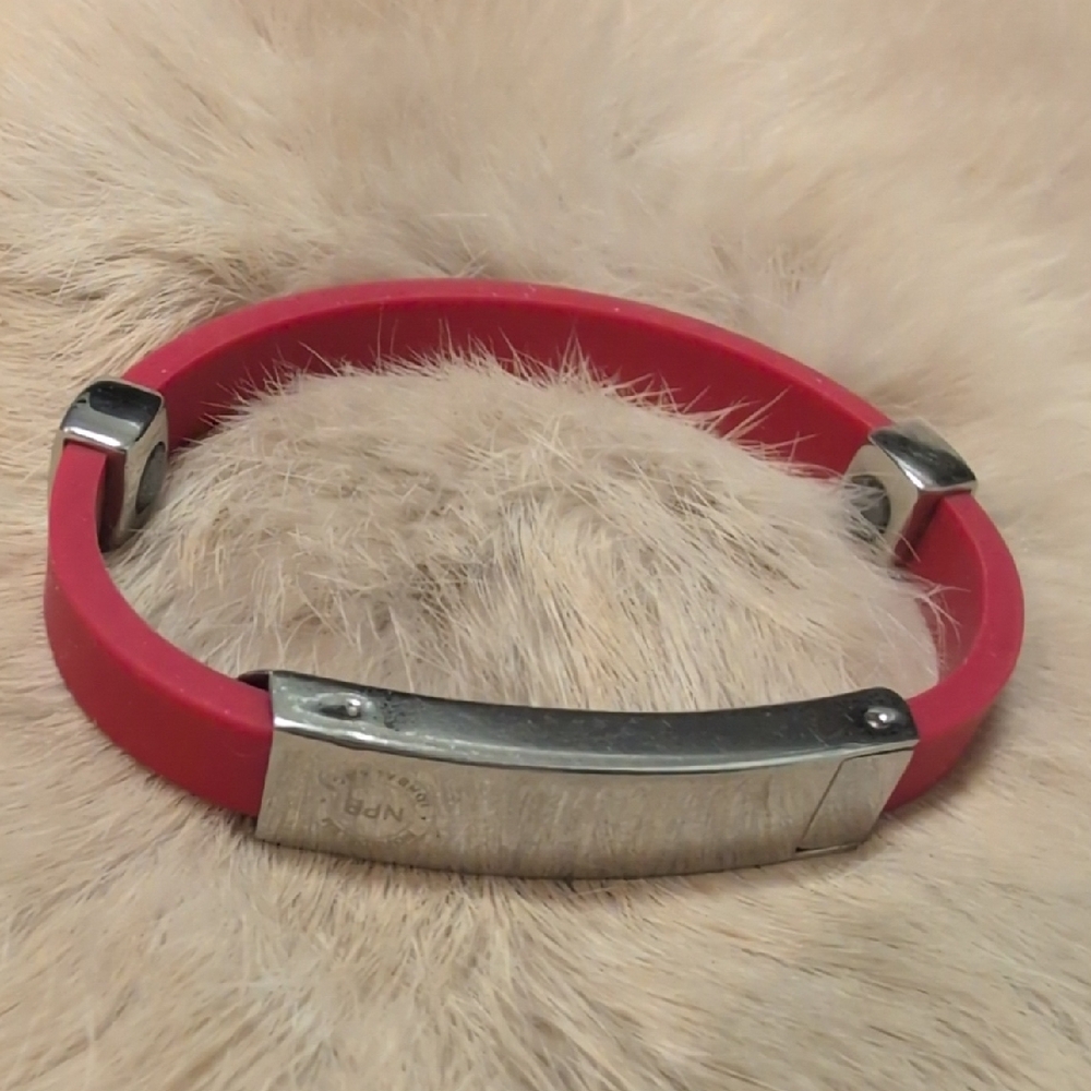 EUC NPB Red Silicone Bracelet - Adjustable